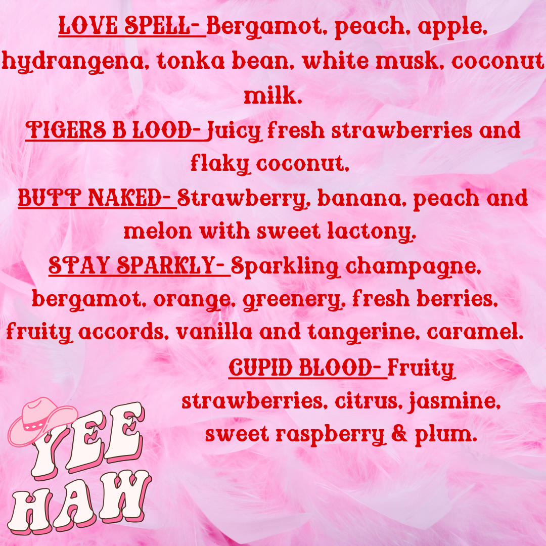 SCENT LIST FOR FRESHIES