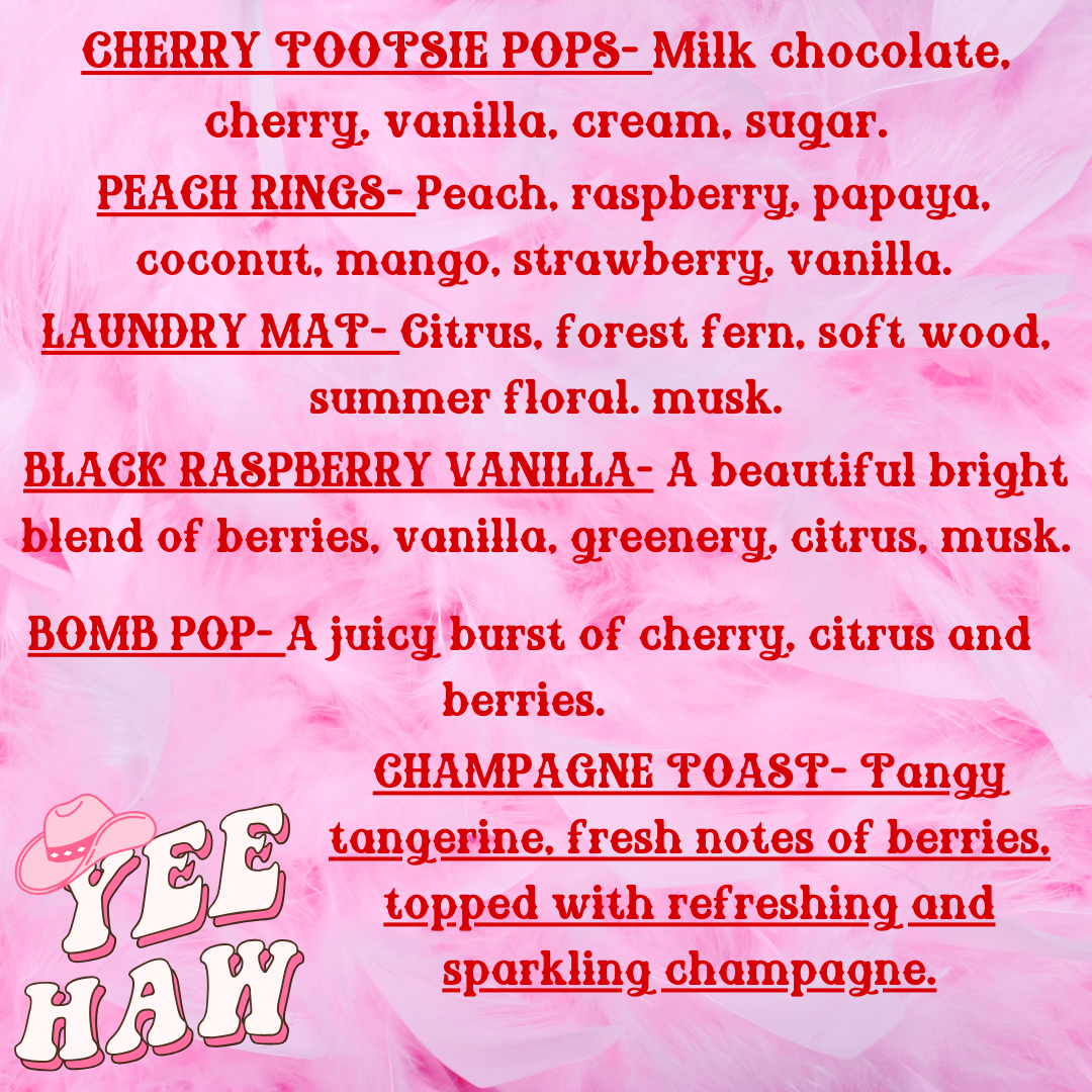 SCENT LIST FOR FRESHIES