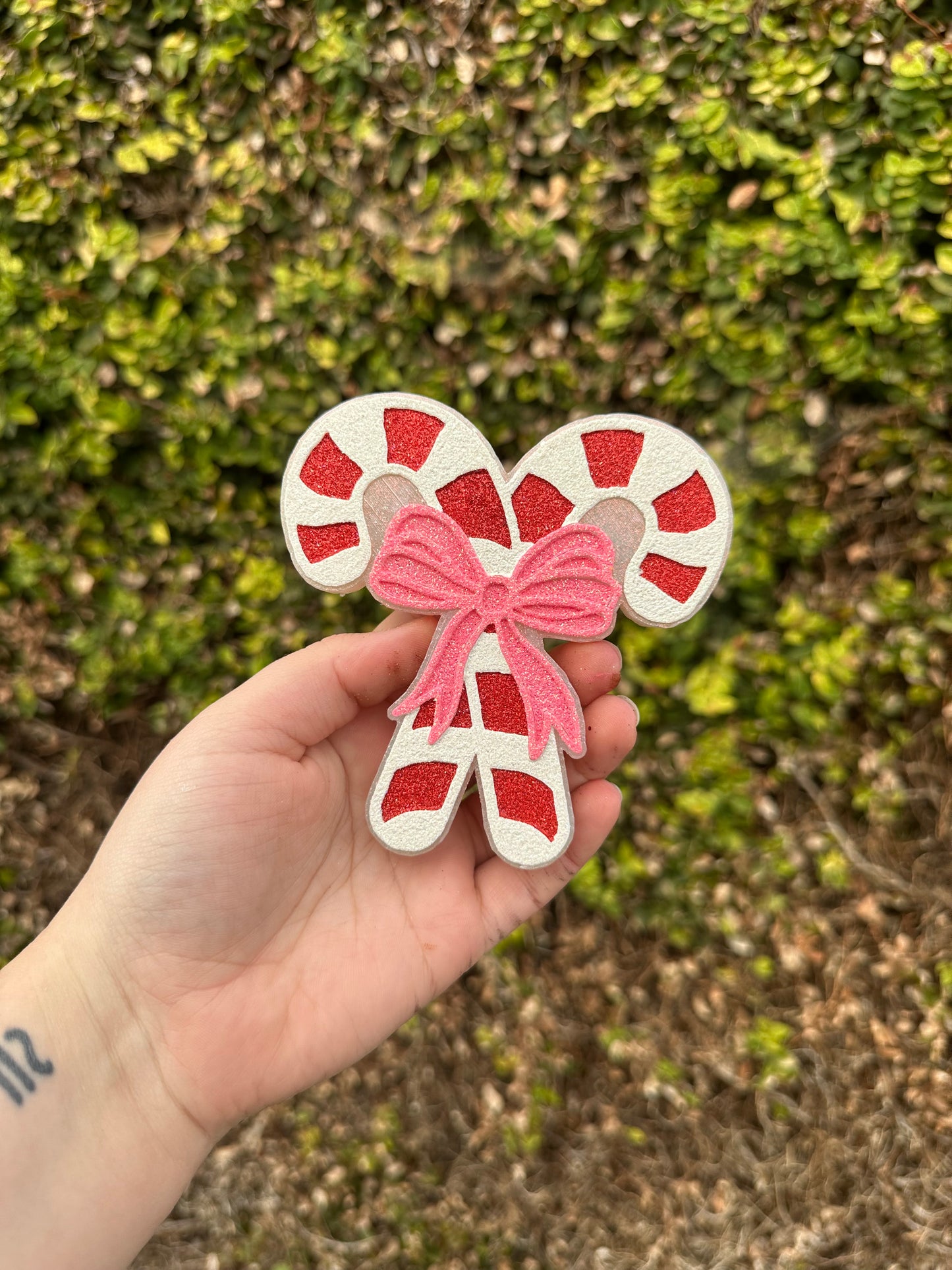 CANDY CANE BOW FRESHIE