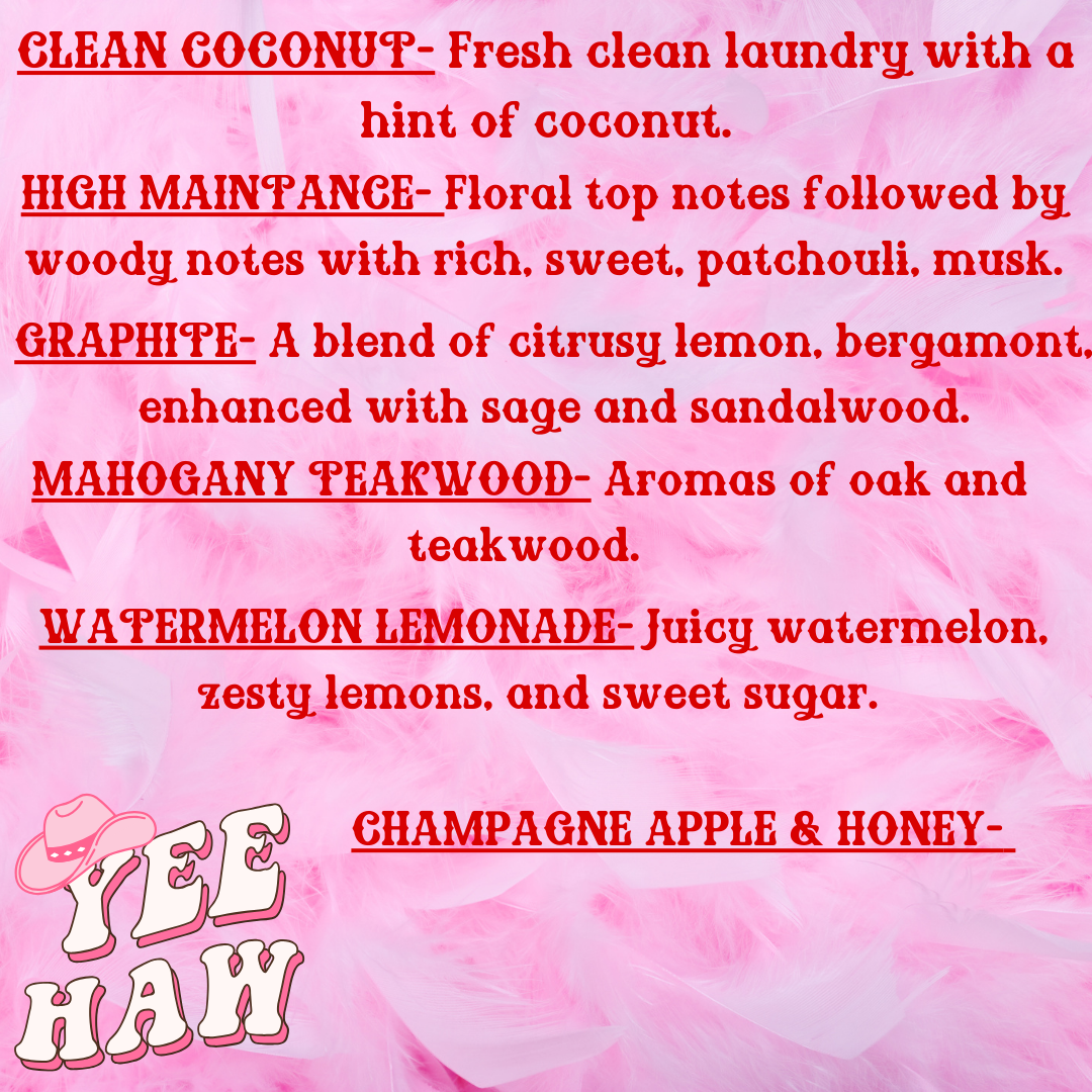 SCENT LIST FOR FRESHIES