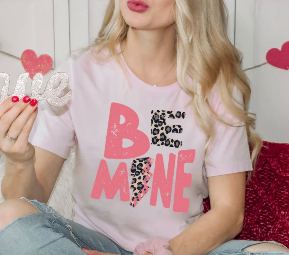 BE MINE CHEETAH BOLT FULL COLOR SCREEN PRINT TRANSFER