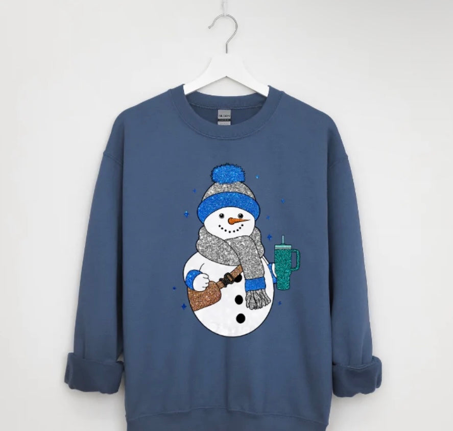 GLITTER SNOWMAN FULL COLOR SCREEN PRINT