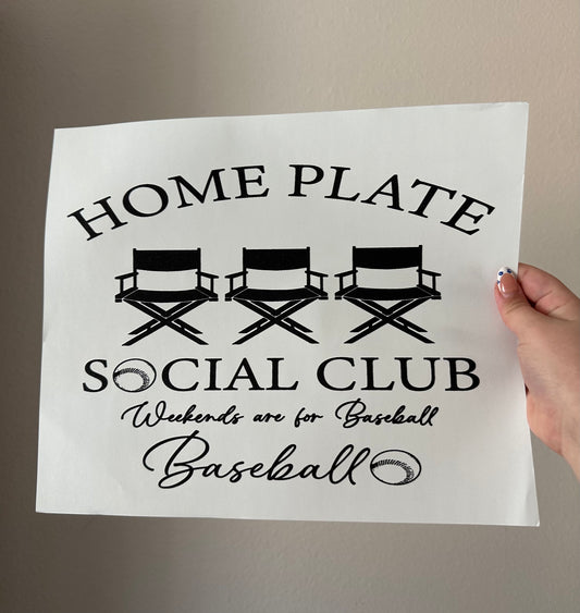 HOME PLATE - SINGLE COLOR SCREEN PRINT TRANSFER