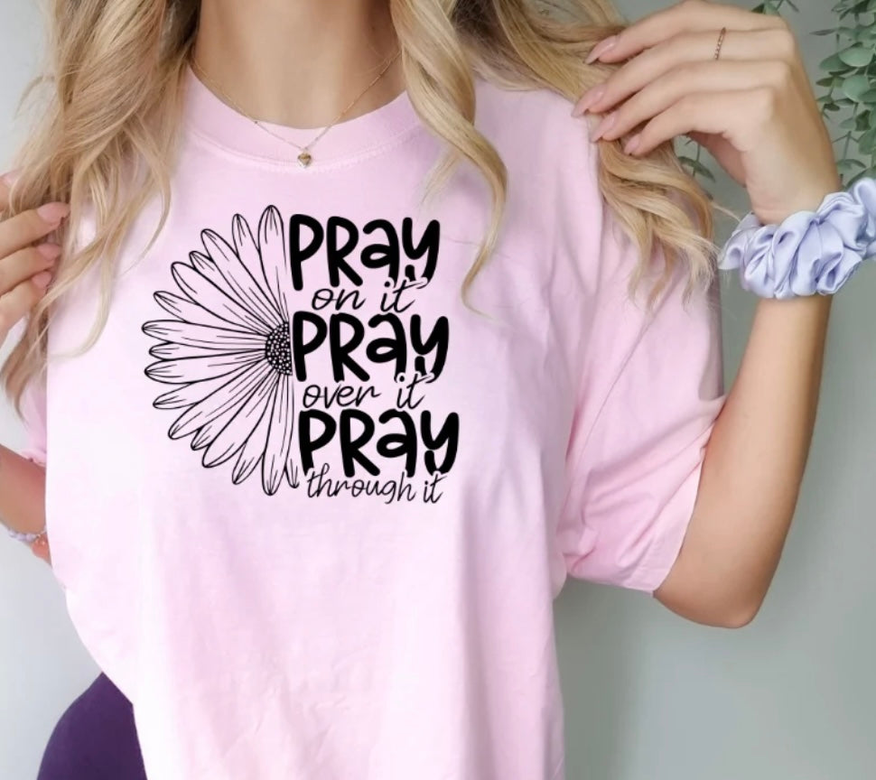 PRAY SUNFLOWER - SINGLE COLOR SCREEN PRINT TRANSFER