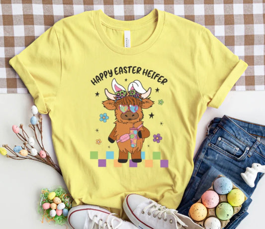 HAPPY EASTER HIEFER FULL COLOR SCREEN PRINT