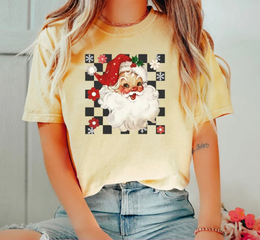 SANTA CHECKERED FULL COLOR SCREEN PRINT