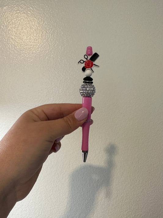 HAIRDRESSER ROSE BEADED PEN